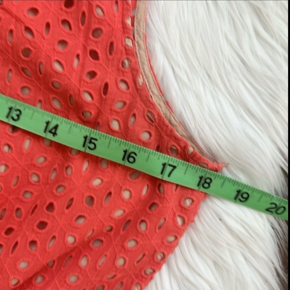 PETER SOM | Midi Eyelet Dress | Coral | Size 8 - Picture 11 of 14